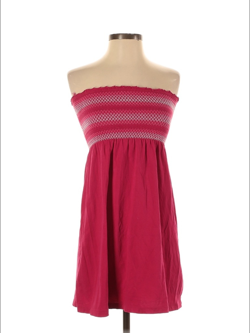 Old Navy Hot Pink Smocked Strapless Dress